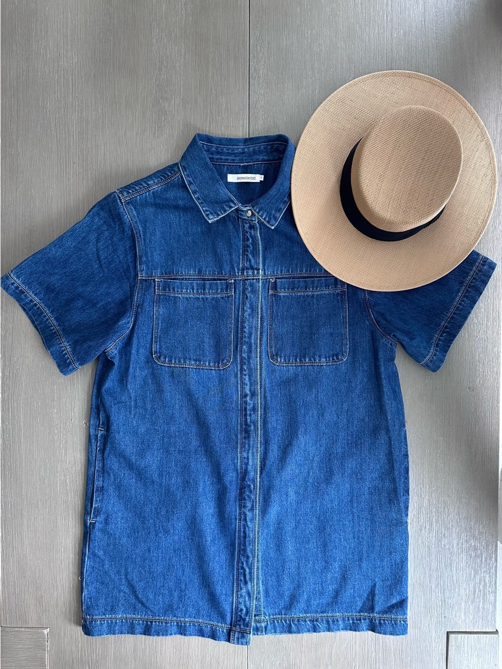 Classic Blue Denim Shirt Dress